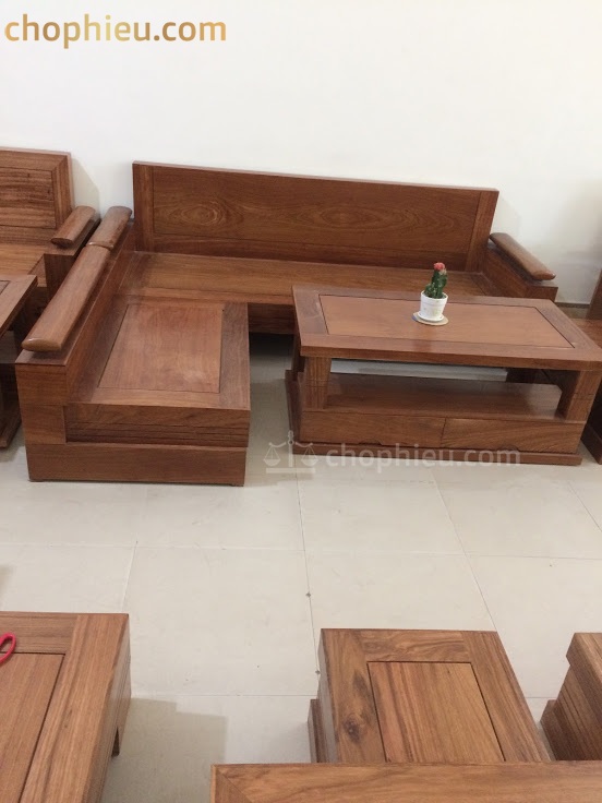 Sofa gỗ góc nhỏ hương đá