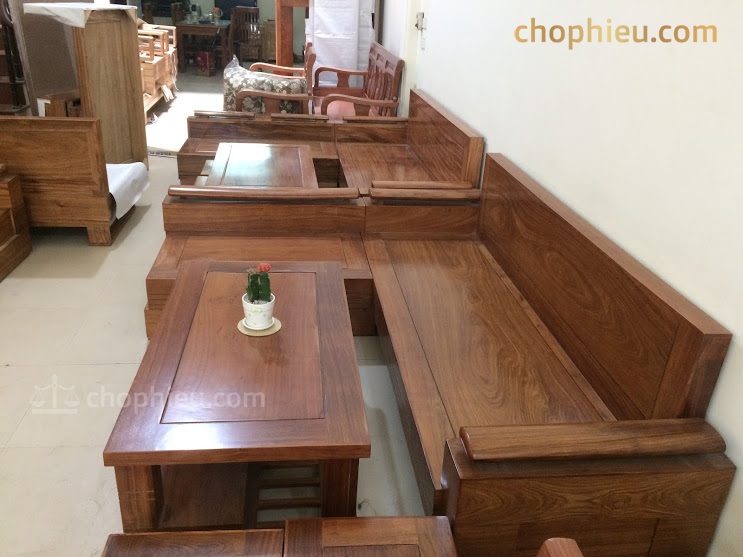 Sofa gỗ góc nhỏ hương đá - Image 4