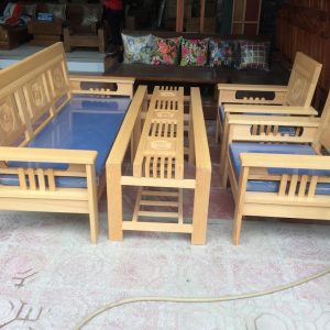 Sofa gỗ tay 12 đục hình bát giác