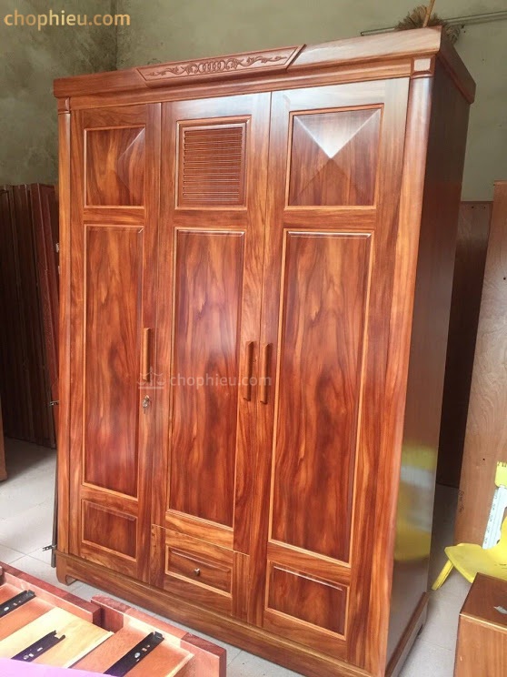 Tủ quần áo 3 cánh gỗ cẩm - Image 3