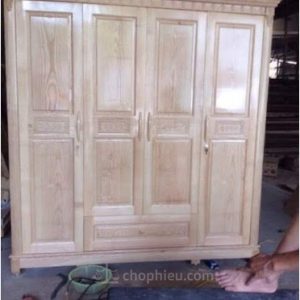 Tủ quần áo 4 cánh gỗ sồi