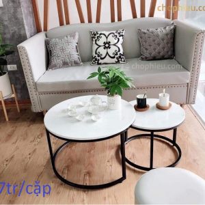 Bàn sofa cặp mặt đá