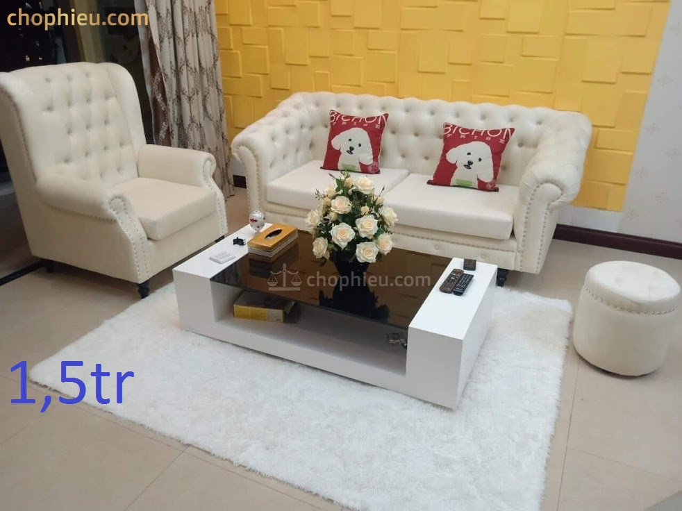 Bàn sofa cột gỗ công nghiệp