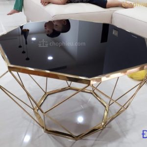 Bàn sofa kim cương mạ vàng