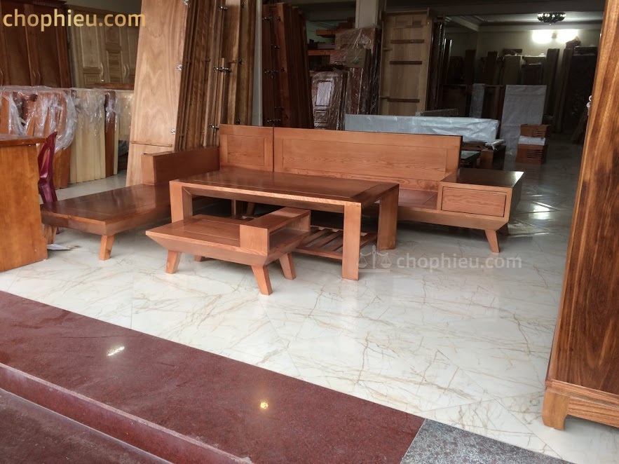 Sofa gỗ góc ngăn kéo to