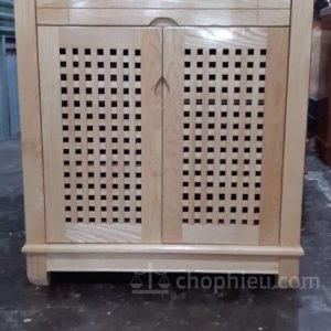 Tủ giày gỗ sồi cánh trổ