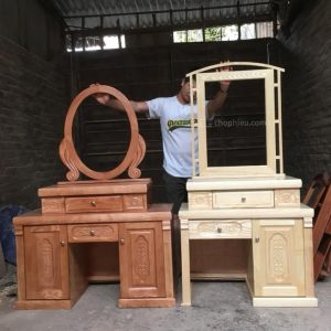 Bàn trang điểm gỗ sồi 80cm