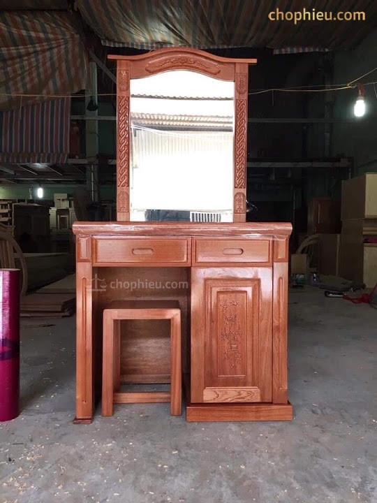 Bàn trang điểm chân cột gỗ xoan đào - Image 5