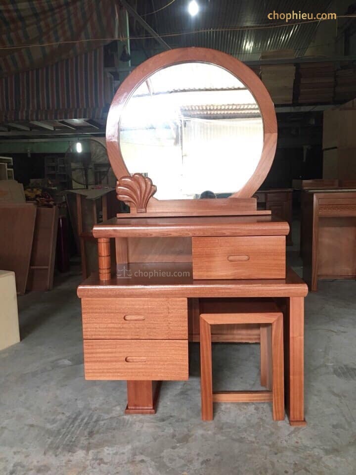 Bàn trang điểm chân cột gỗ xoan đào