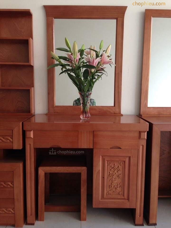 Bàn trang điểm chân cột gỗ xoan đào - Image 4