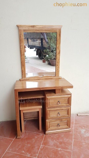 Bàn trang điểm gỗ hương xám 3 ngăn kéo