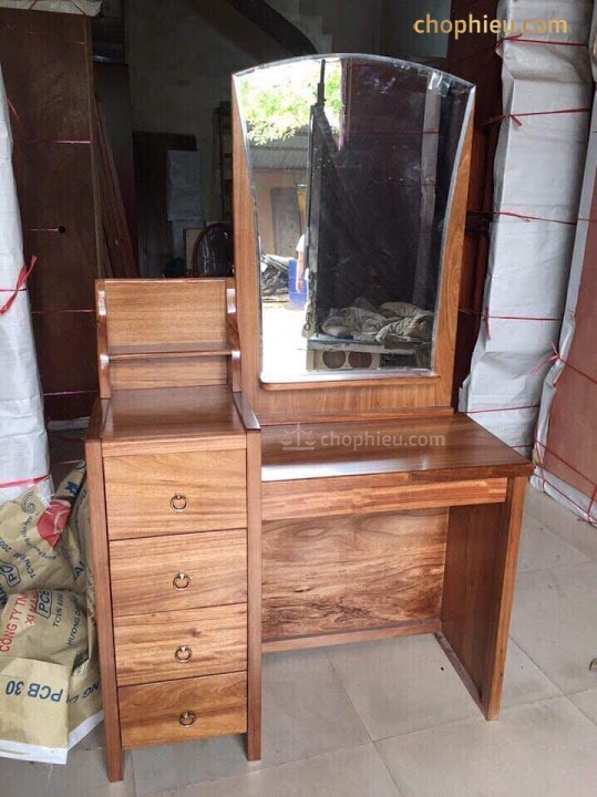 Bàn trang điểm gỗ hương xám 3 ngăn kéo - Ảnh 5