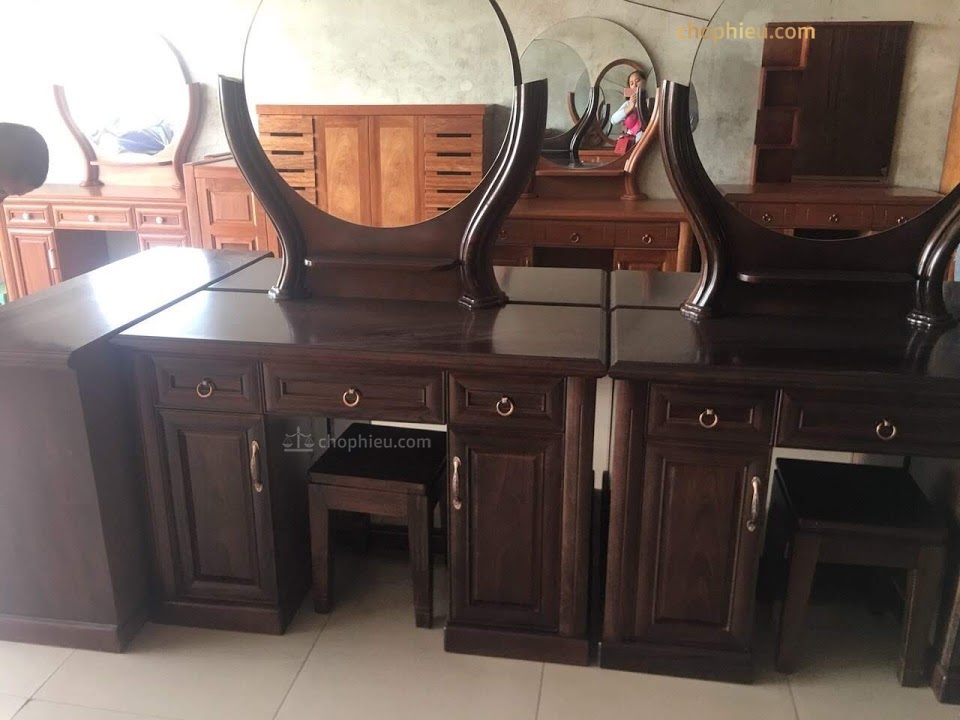 Bàn trang điểm gỗ óc chó 1m - Image 2