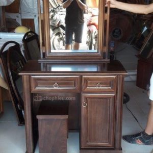 Bàn trang điểm gỗ óc chó 80cm