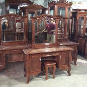Bàn trang điểm tân cổ điển gỗ xoan đào