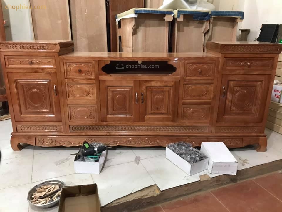 Kệ 6 ngăn kéo gỗ xoan đào