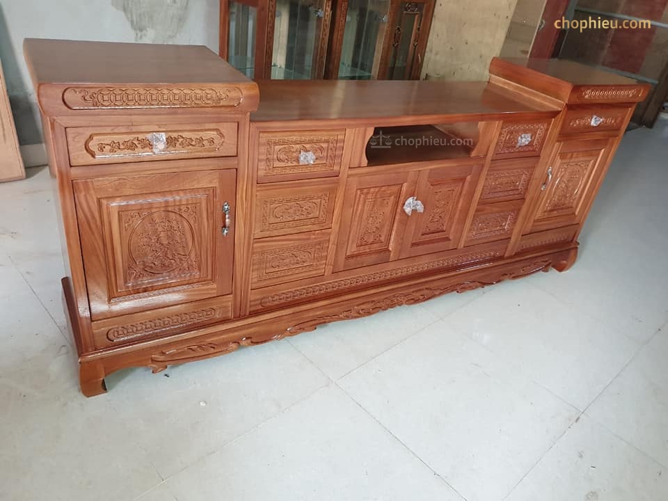 Kệ 6 ngăn kéo gỗ xoan đào - Ảnh 3