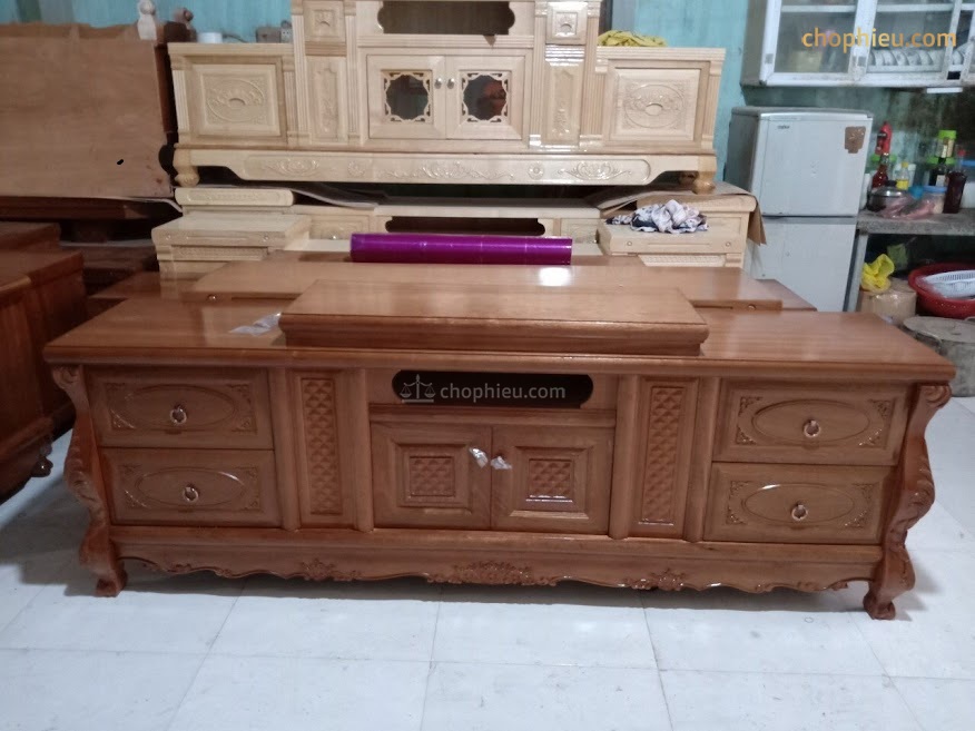 Kệ tân cổ điển cánh nhỏ gỗ xoan đào - Image 2