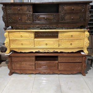 Kệ tân cổ điển gỗ sồi