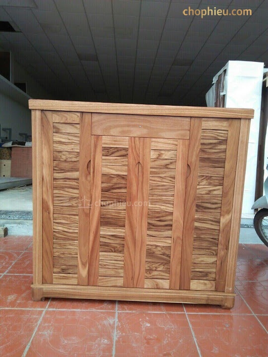 Tủ giày gỗ hương xám mặt nan