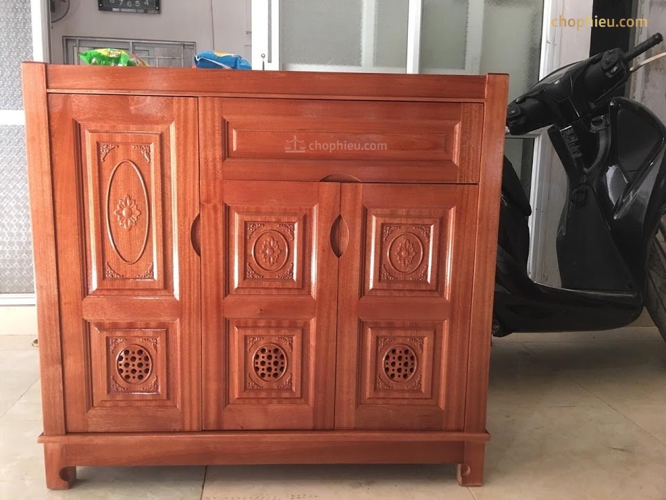 Tủ giày gỗ xoan đào cánh bục - Image 2