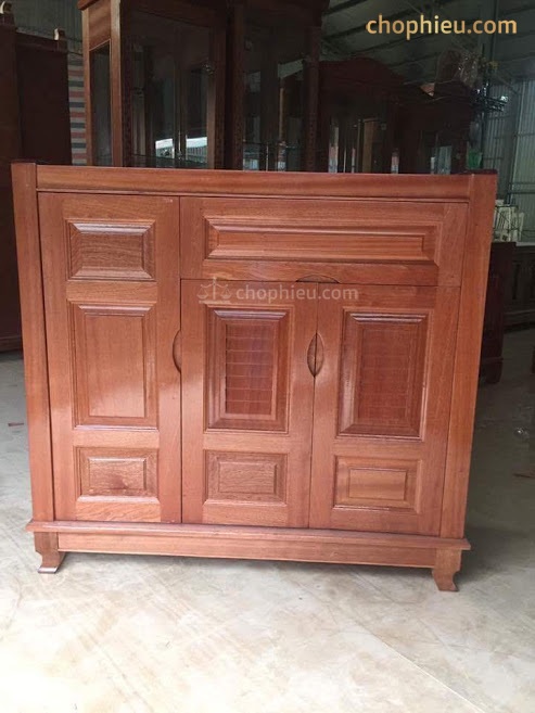 Tủ giày gỗ xoan đào cánh kín - Ảnh 4