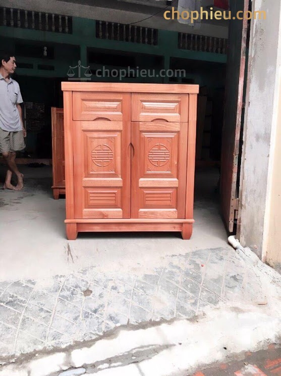 Tủ giày gỗ xoan đào cánh kín - Ảnh 5