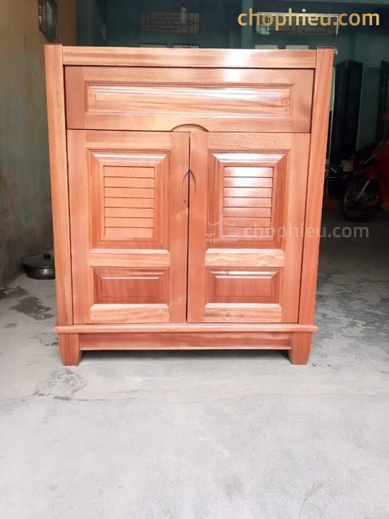 Tủ giày gỗ xoan đào cánh kín - Ảnh 6