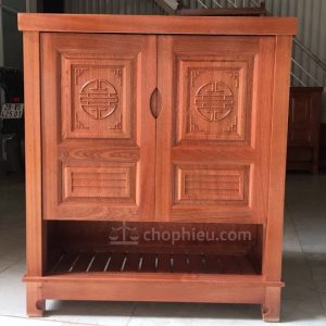 Tủ giày gỗ xoan đào hộc dưới