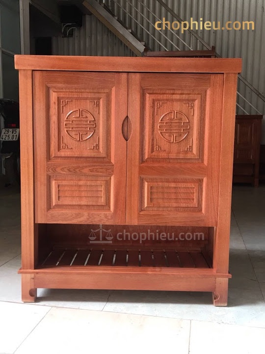 Tủ giày gỗ xoan đào hộc dưới