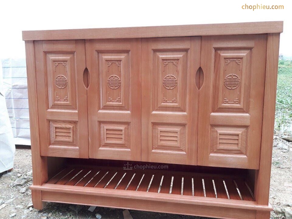 Tủ giày gỗ xoan đào hộc dưới - Ảnh 5