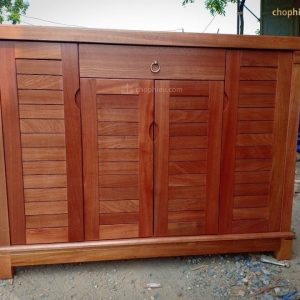 Tủ giày gỗ xoan đào mặt nan