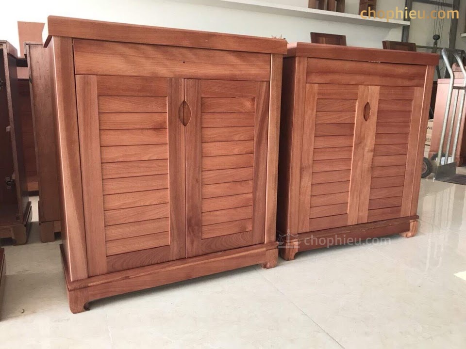 Tủ giày gỗ xoan đào mặt nan - Image 3