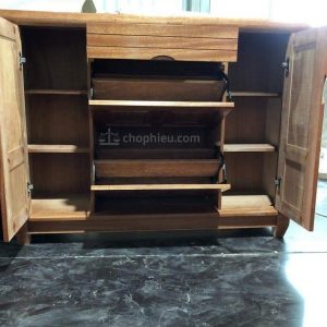 Tủ giày gỗ xoan đào uốn
