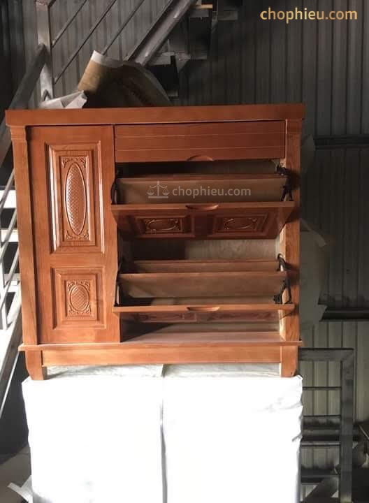 Tủ giày gỗ xoan đào uốn - Image 3