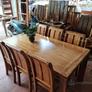 Bộ bàn ăn gỗ hương xám 6 ghế 03