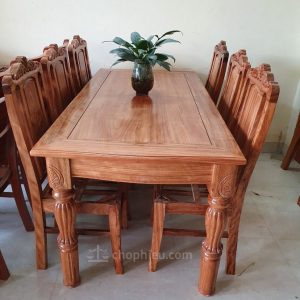 Bộ bàn ăn gỗ hương xám 6 ghế 05