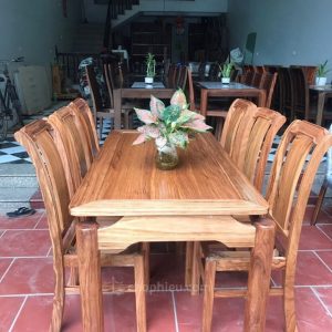 Bộ bàn ăn gỗ hương xám 6 ghế 06
