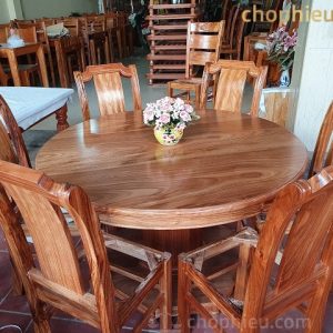 Bộ bàn ăn gỗ hương xám 6 ghế 07