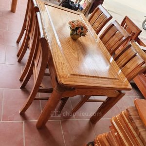 Bộ bàn ăn gỗ hương xám 6 ghế 08