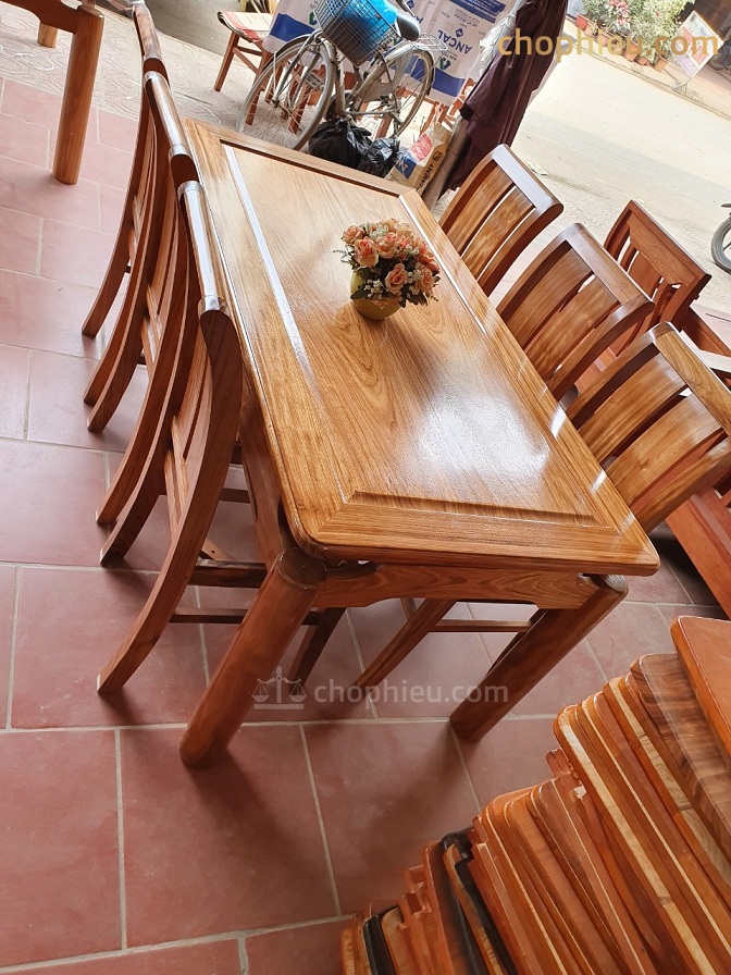 Bộ bàn ăn gỗ hương xám 6 ghế 08 - Chợ Phiêu - Xưởng Sản Xuất Nội ...
