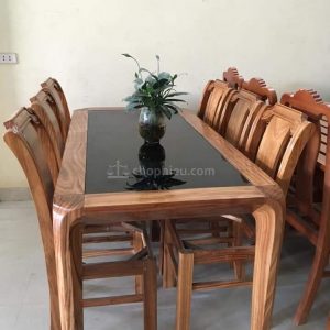 Bộ bàn ăn gỗ hương xám 6 ghế 15